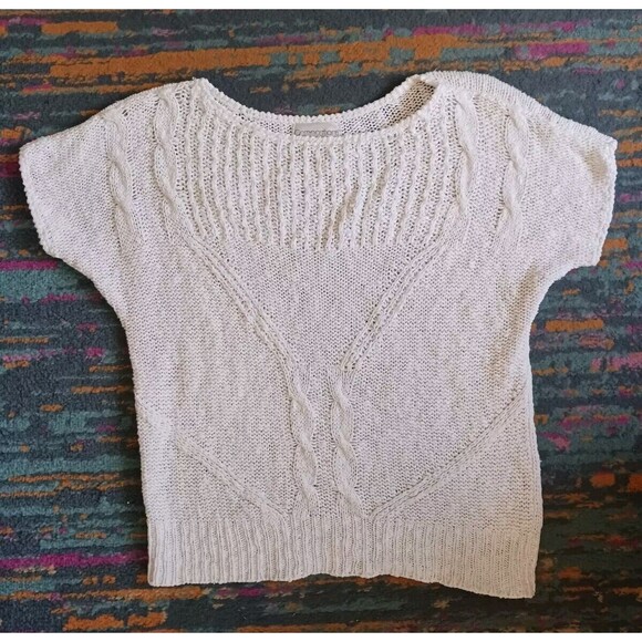 Vtg Compositions Crochet Knit Top Womens Medium White Cottage Core Beach Boho - Picture 1 of 6
